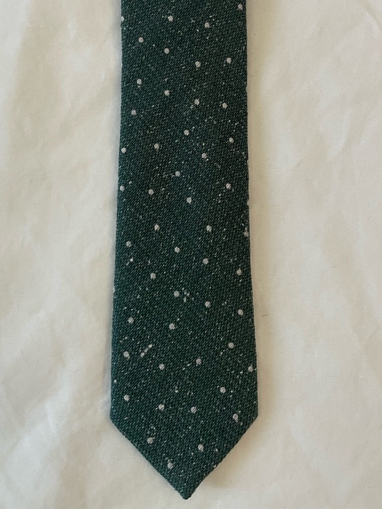 The Tie Bar Other - The Tie Bar Dark Green Wool Tie with White Dots